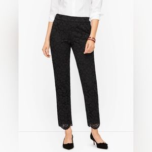 Talbots Floral Lace Black Pants size 6 Petite